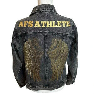 Angel Competition Bikinis Fashion Show Bedazzled Jean Jacket Size Small Rare